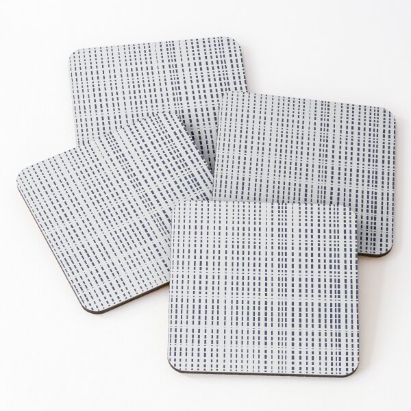 Item preview, Dark Blue Dotted Lines on light grey designed and sold by BlertaDK.