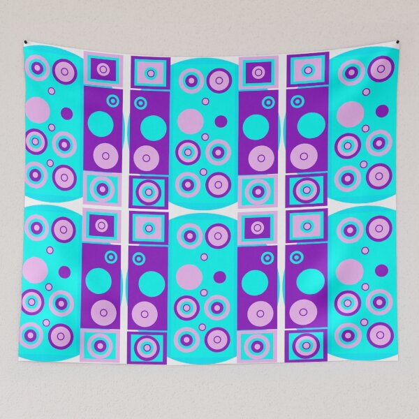 Item preview, Aqua Phonic - a retro, pop art design in aqua, pink and purple. designed and sold by innerspectrum.
