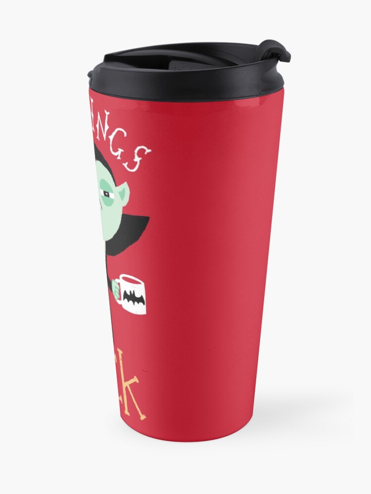 Alternate view of Mornings Suck Travel Mug