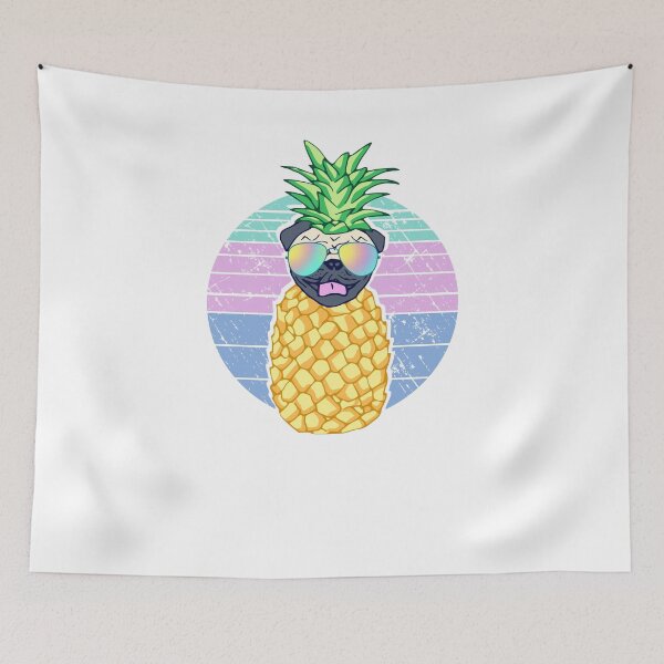 Item preview, Aesthetic Pineapple Pug Doodle designed and sold by FandomizedRose.