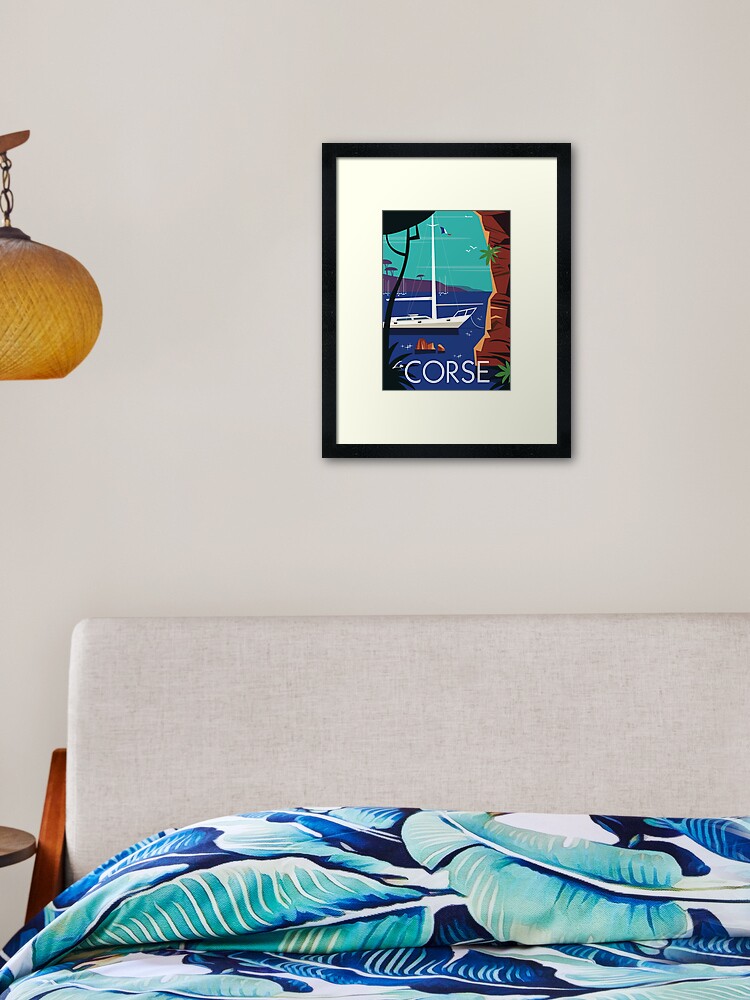 Thumbnail 2 of 7, Framed Art Print, La Corse poster designed and sold by GAGodel.