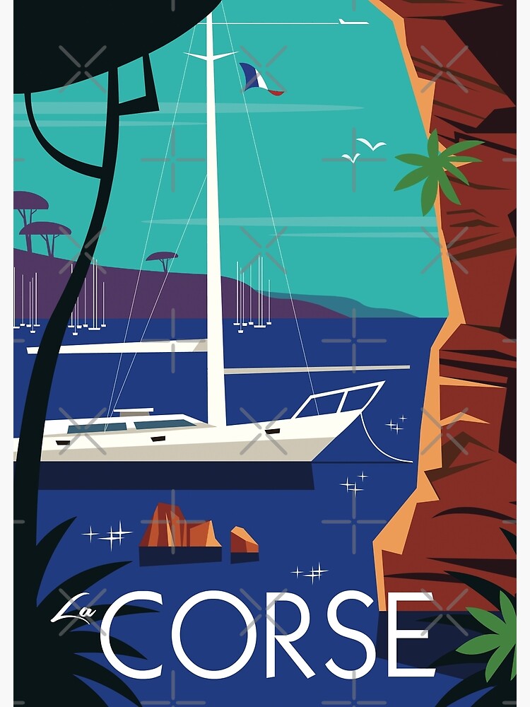 Thumbnail 7 of 7, Framed Art Print, La Corse poster designed and sold by GAGodel.