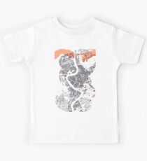 Rome city map engraving Kids Tee