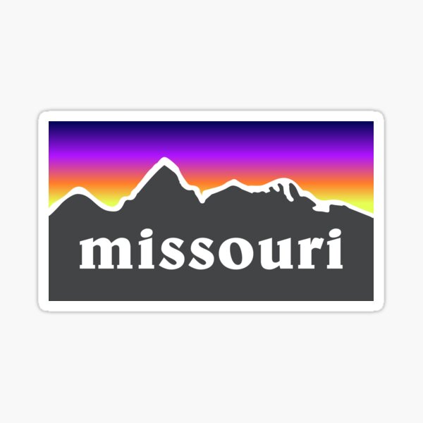 Missouri Mountains Outdoor Hiking St. Louis Blues Kansas City State Flag Sunset Gift Ideas Sticker