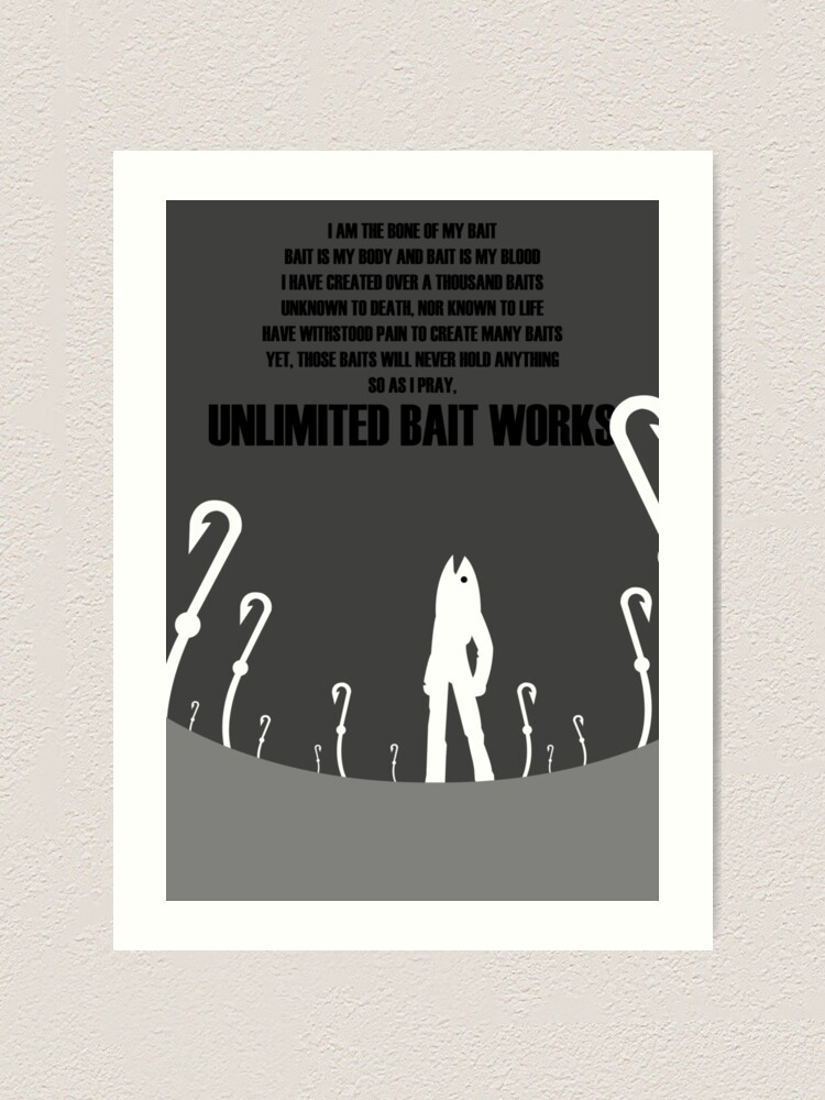 "Unlimited Bait Works" Art Print for Sale by cybervengeance Redbubble