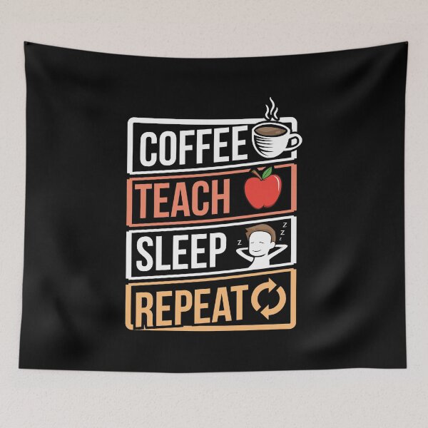 Artikelvorschau, Coffee Lover Coffee Teach Sleep Birthday Gift Idea entworfen und verkauft von haselshirt.