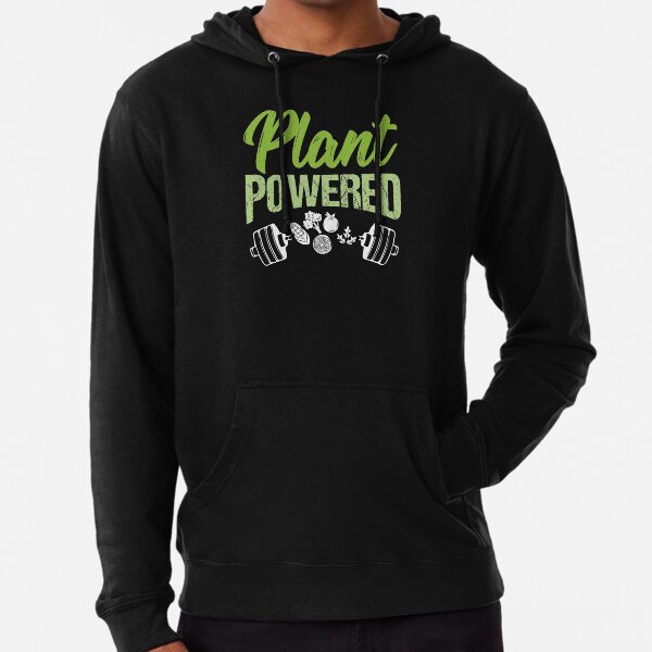 Fitness Bodybuilder Bodybuilding Plant Powered Gift Idea Lightweight Hoodie