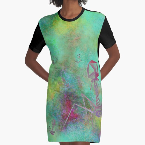 Bacteriophage Invasion Graphic T-Shirt Dress