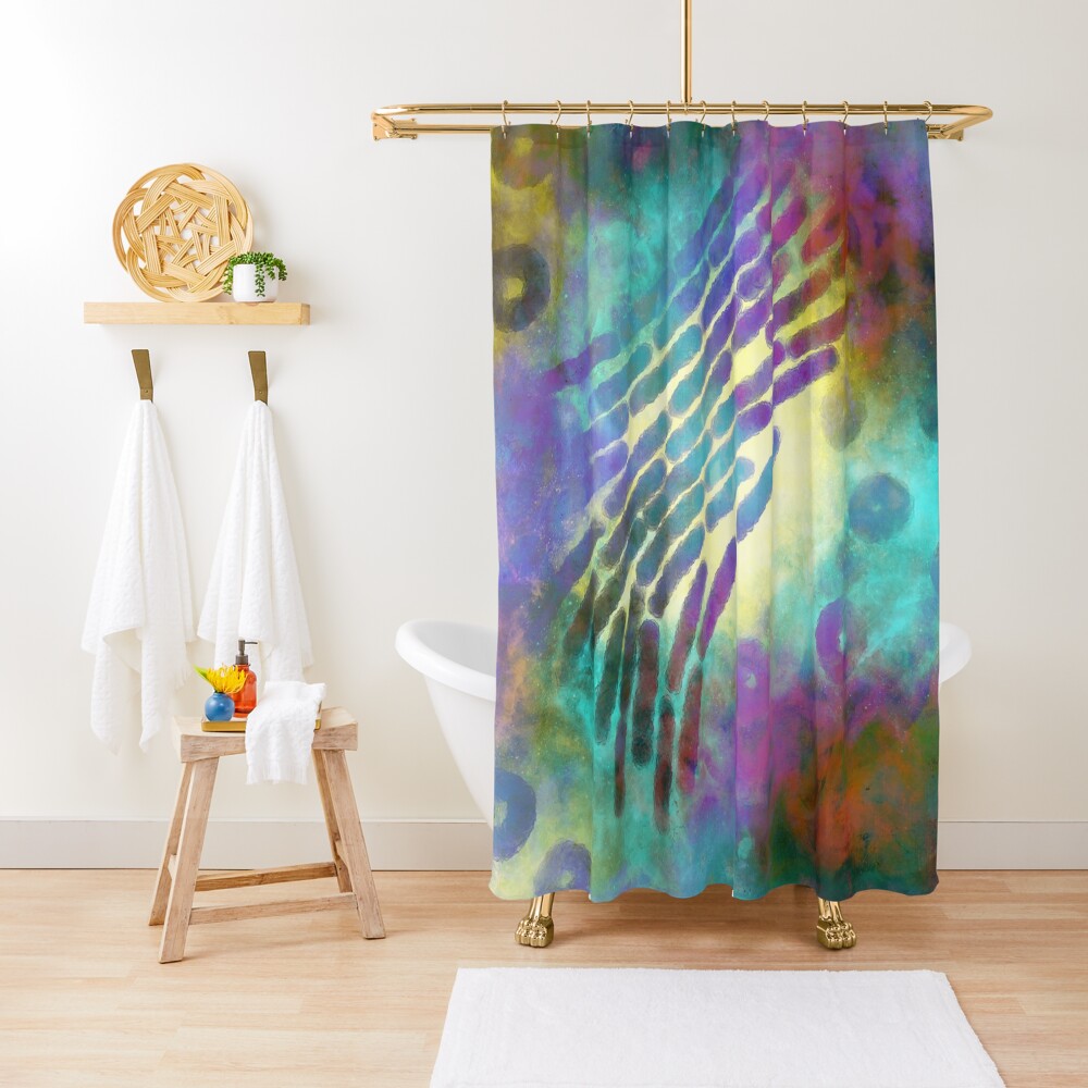 In the beginning there were microbes Shower Curtain