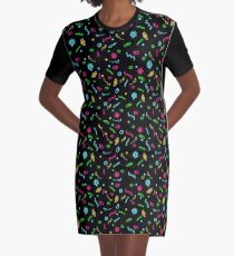 Fluorescent Microbes Graphic T-Shirt Dress