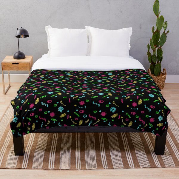Fluorescent Microbes Throw Blanket