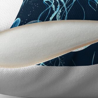Alternate view of Glowing jellyfish Throw Pillow