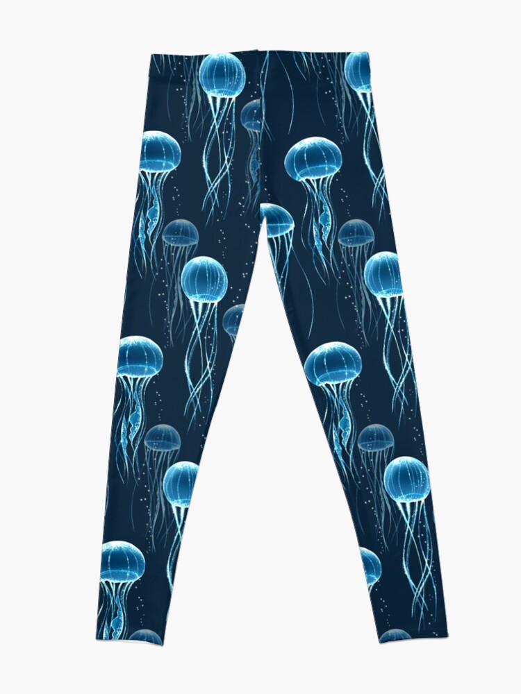 Thumbnail 4 of 5, Leggings, Glowing jellyfish designed and sold by Gribanessa.
