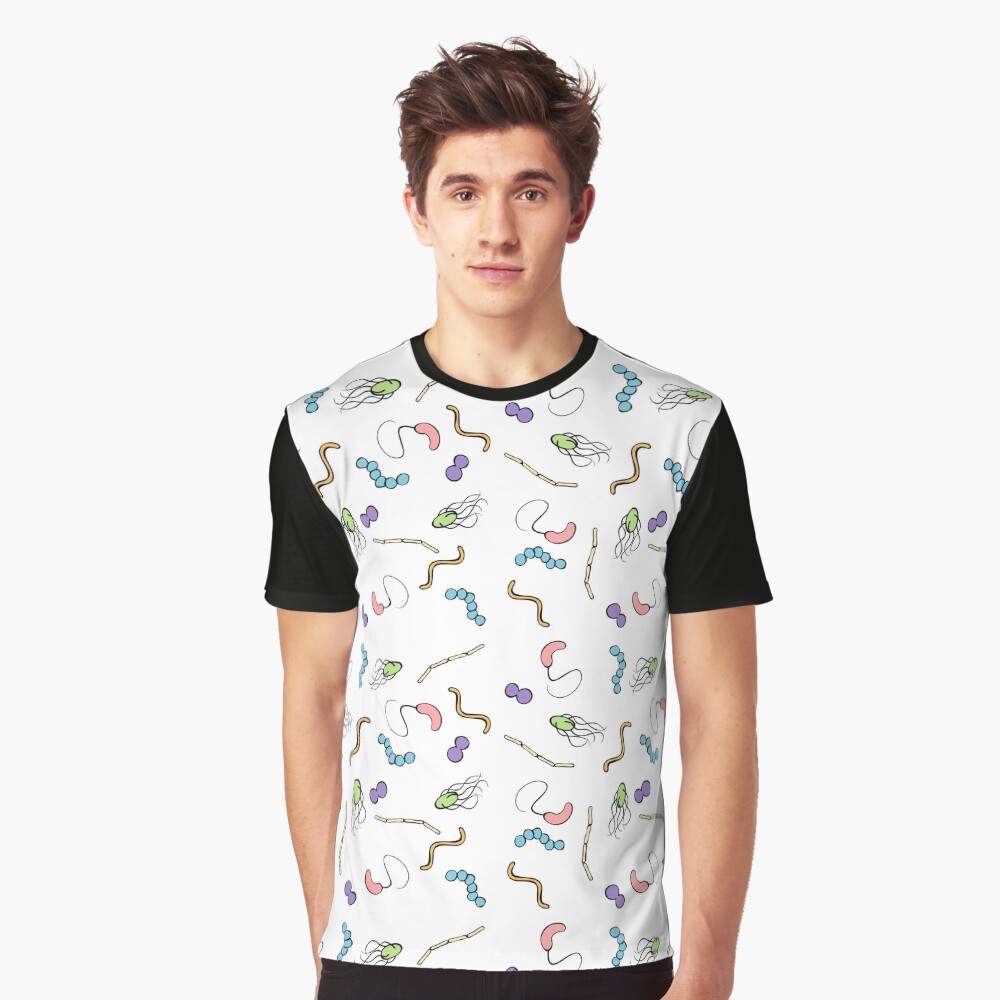 Pastel Rainbow Bacteria Graphic T-Shirt