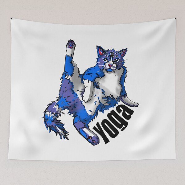 Item preview, Yoga cat. Side stretch,  designed and sold by DebbieJoyArt.