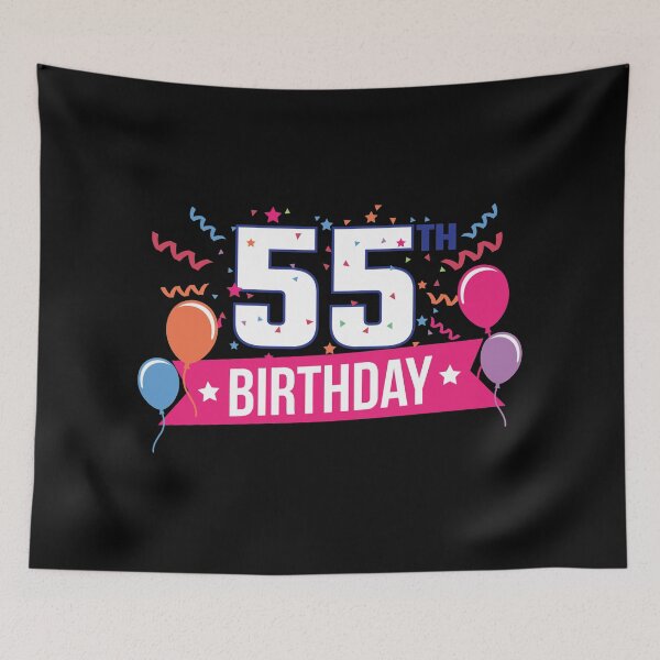 Item preview, 55th Birthday Party Balloons Banner Gift Idea designed and sold by haselshirt.