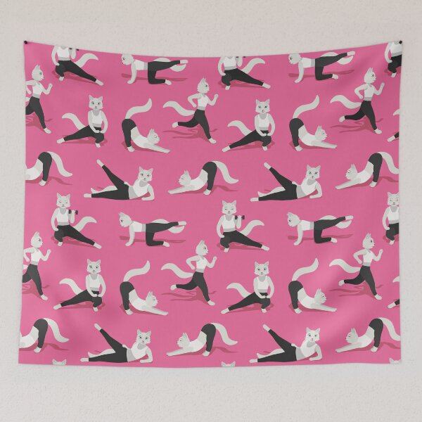 Item preview, Fitness Cats on pink designed and sold by nadyanadya.