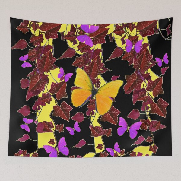 Item preview, BLACK ART & LILAC BUTTERFLIES IVY PATTERNS designed and sold by sharlesart.
