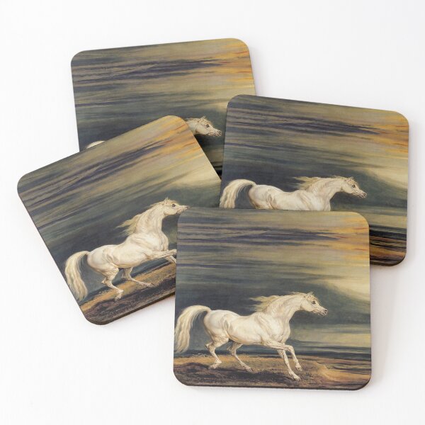 Item preview, MARENGO White Horse And Crow At Sunset designed and sold by BulganLumini.