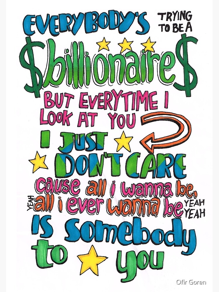 Somebody To You Lyric Art by iamofirg