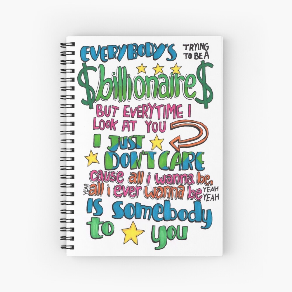 Somebody To You Lyric Art Spiral Notebook