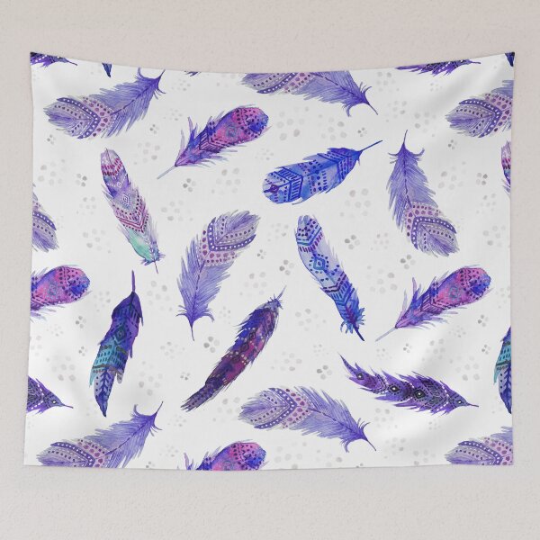 Item preview, Purple Watercolor Feathers designed and sold by oppositedge.