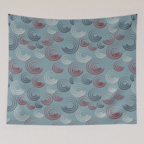 Item preview, Dark Blue and Red Circular Strokes On Blue designed and sold by BlertaDK.