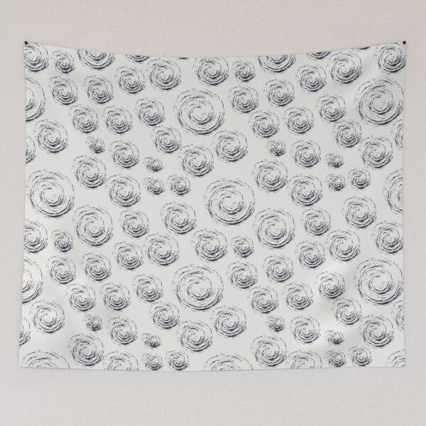 Item preview, Dark Blue Circular Strokes on Blue Greyish White designed and sold by BlertaDK.