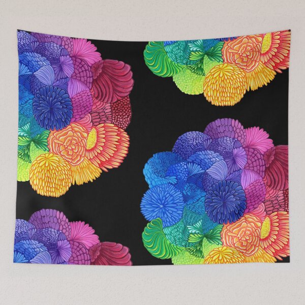 Artikelvorschau, Bunter Blumenregenbogen kopiert Mandala entworfen und verkauft von Sunfreestar.