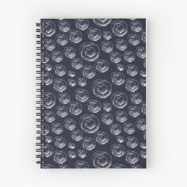 Item preview,  Blue Greyish White  Circular Strokes on Dark Blue  designed and sold by BlertaDK.