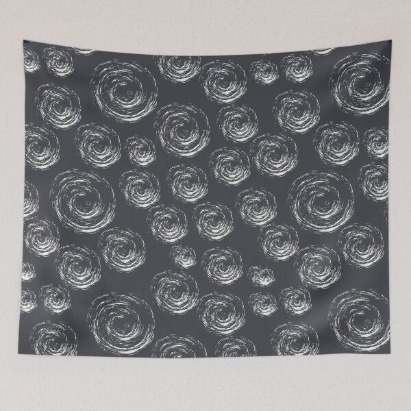 Item preview, Blue Greyish White Circular Strokes on Grey designed and sold by BlertaDK.