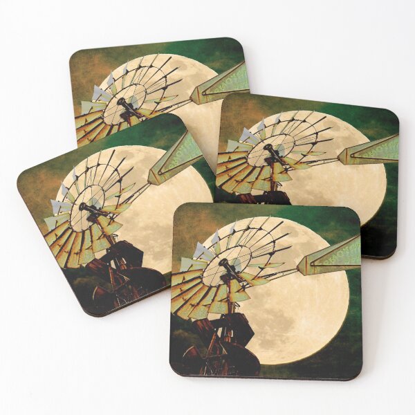 Item preview, Rustic Night Windmill Moon Country Art Farmhouse Art Digital Download A544 designed and sold by byNicol.