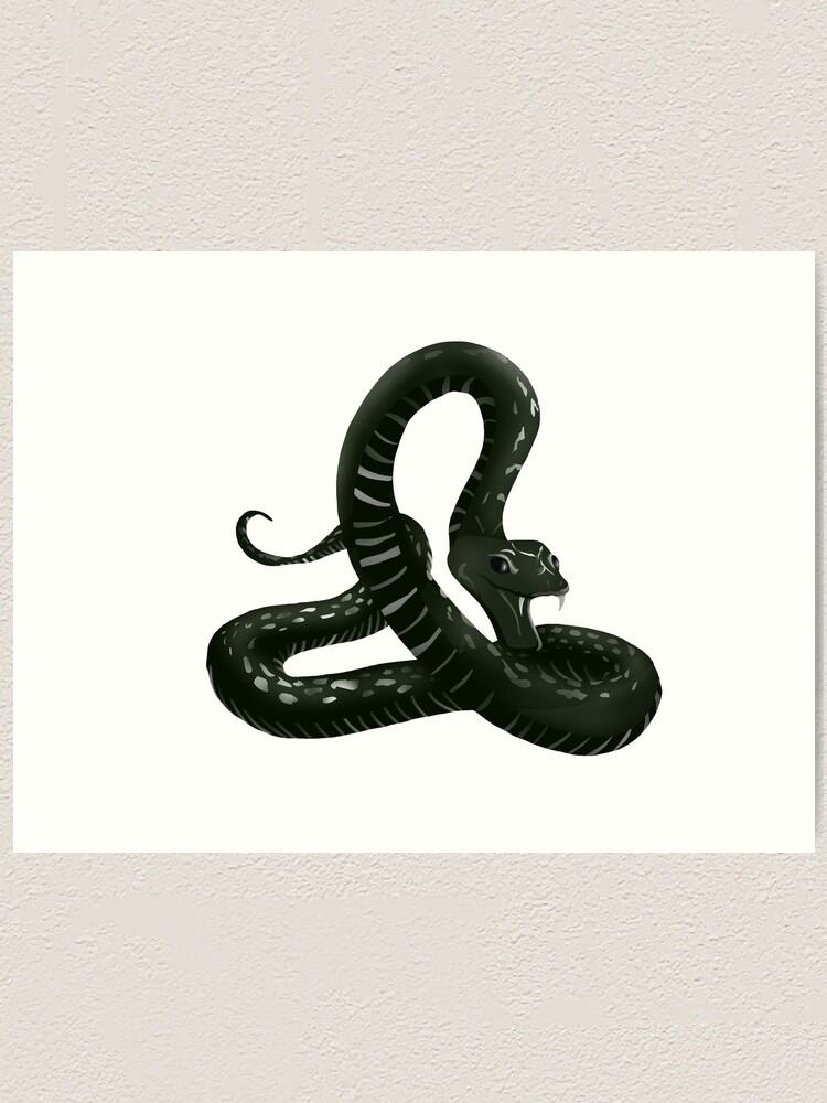 Stock Art Drawing Of A Black Mamba Inkart