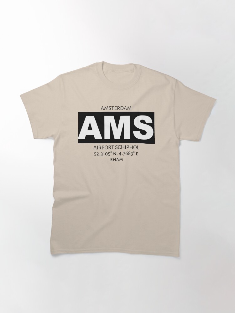 Thumbnail 2 of 7, Classic T-Shirt, Amsterdam Airport AMS designed and sold by AvGeekCentral.