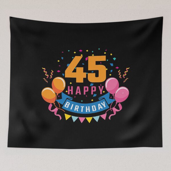 Item preview, 45th Birthday Balloon Banner Confetti Fun Gift Idea designed and sold by haselshirt.
