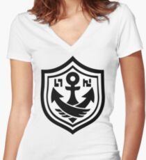 SquidForce White Anchor Tee Women's Fitted V-Neck T-Shirt