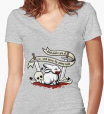 The Rabbit of Caerbannog Women's Fitted V-Neck T-Shirt
