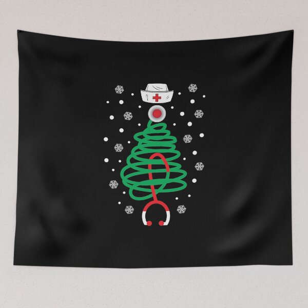 Item preview, Christmas Tree Xmas Nurse Stethoscope Snow Holiday Gift designed and sold by haselshirt.