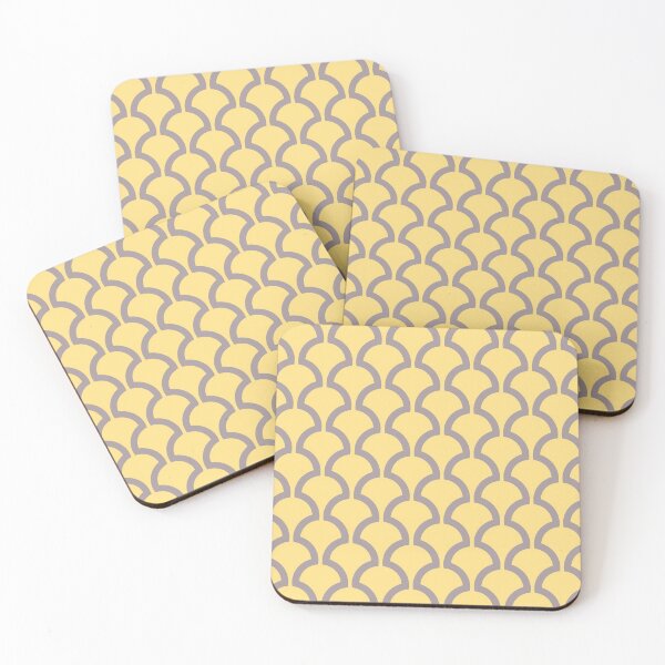 Item preview, Mushroom fan Pattern 489 Yellow and Gray designed and sold by tonymagnerart.