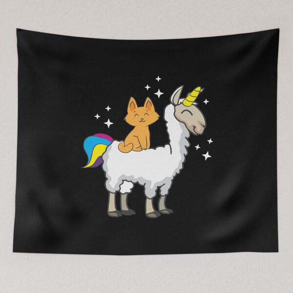 Item preview, Llama Lover Cat Riding Llamacorn Birthday Gift Idea designed and sold by haselshirt.