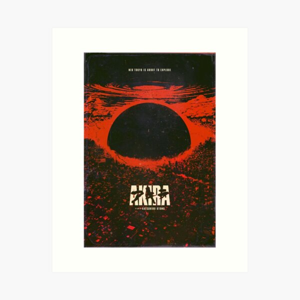 Akira cyberpunk city explosion poster Art Print