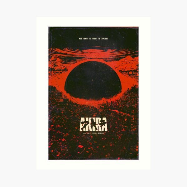 Affiche d'explosion de la ville cyberpunk d'Akira Impression artistique