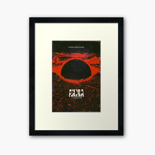 Affiche d'explosion de la ville cyberpunk d'Akira Impression encadrée