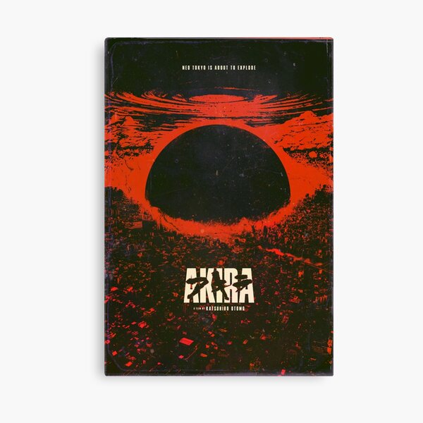 Akira cyberpunk city explosion poster Canvas Print