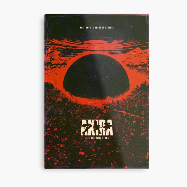 Akira cyberpunk city explosion poster Metal Print