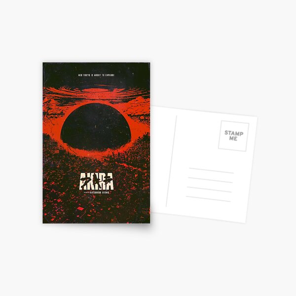 Affiche d'explosion de la ville cyberpunk d'Akira Carte postale