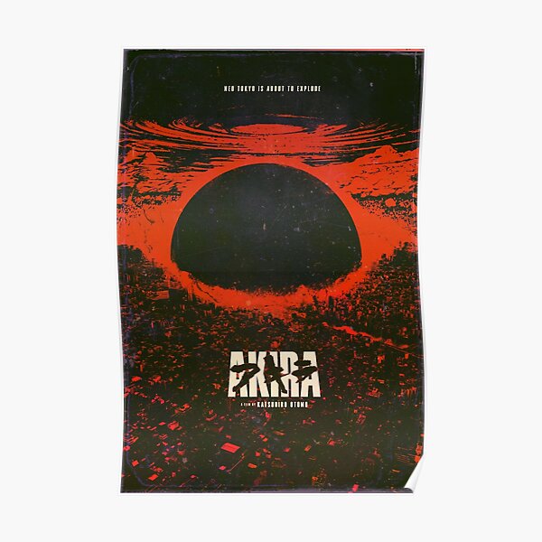 Affiche d'explosion de la ville cyberpunk d'Akira Poster
