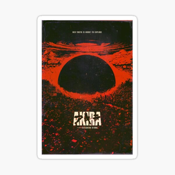 Akira cyberpunk city explosion poster Sticker