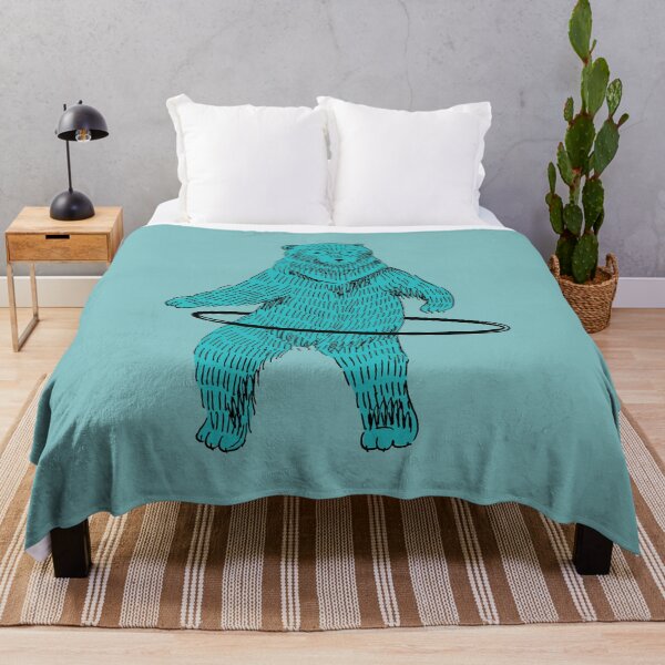Item preview, Hula Hooping Hoop Dancing Blue Hipster Bear designed and sold by Maria Garcia.