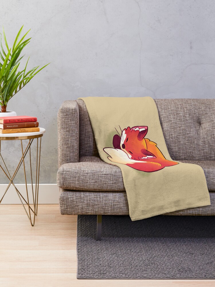 Alternate view of "It's Evident You've Fought Well" Sleepy Fox Throw Blanket